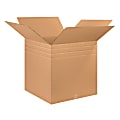 Partners Brand 26 x 26 x 26" Multi-Depth Corrugated Boxes, Pack Of 10