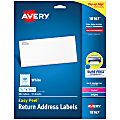 Avery® Easy Peel® Return Address Labels, AVE18167, 1/2" x 1 3/4", White, Pack Of 800 1 thumbnail image