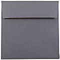 JAM Paper® Color Square Invitation Envelopes, 6" x 6", Gummed Seal, Dark Gray, Pack Of 25 1 thumbnail image