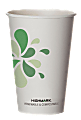 Highmark® Compostable Hot Drink Cups, 16 Oz, White/Green/Black, Pack Of 50 1 thumbnail image