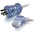 C2G 10ft 16 AWG Hospital Grade Power Cord (NEMA 5-15P to IEC320C13R) - Gray with Clear Connectors - For Computer, Monitor, Printer, Scanner - 125 V AC / 13 A - Gray - 10 ft Cord Length