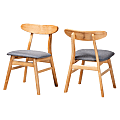 bali & pari Sabella Japandi Mahogany Wood Dining Accent Chairs, Natural Brown, Set Of 2 Chairs 1 thumbnail image