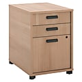 basyx by HON® Manage 21"D Lateral 3-Drawer Pedestal File Cabinet, Wheat
