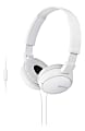 Sony® ZX On-Ear Monitor Headphones, White, MDRZX110AP/W