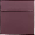 JAM Paper® Color Square Invitation Envelopes, 6" x 6", Gummed Seal, Burgundy, Pack Of 25 1 thumbnail image