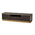 Baxton Studio Cormac Mid-Century Modern Transitional 2-Door TV Stand For 63” TVs, 15-3/4”H x 63”W x 15-15/16”D, Dark Brown