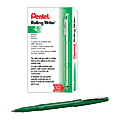 Pentel® Rolling Writer® Pens, Medium Point, 0.8 mm, Green Barrel, Green Ink, Pack Of 12 Pens