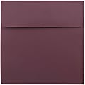 JAM Paper® Color Square Invitation Envelopes, 8 1/2" x 8 1/2", Gummed Seal, Burgundy, Pack Of 25