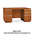 BBF Milano2 Double-Pedestal Desk, 29 5/8"H x 59 1/2"W x 29 3/8"D, Golden Anigre, Box 2 Of 2