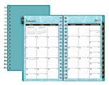 Blue Sky™ Weekly/Monthly Planner, Knightsbridge, 3 5/8" x 6 1/8", 50% Recycled, Aqua, January to December 2017