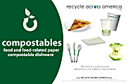 Recycle Across America Compostables Standardized Recycling Labels, COMPS-5585, 5 1/2" x 8 1/2", Dark Green 1 thumbnail image