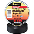 3M™ Super 88 Electrical Tape, 1.5" Core, 1.5" x 44', Black, Pack Of 100