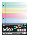 Office Depot® Brand Ombre Filler Paper, 8" x 10 1/2", College Ruled, Assorted Colors, Pack Of 100 Sheets