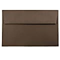 JAM Paper® Booklet Invitation Envelopes, A9, Gummed Seal, 100% Recycled, Chocolate Brown, Pack Of 25