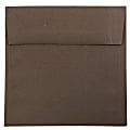 JAM Paper® Color Square Invitation Envelopes, #6, Gummed Seal, 100% Recycled, Chocolate Brown, Pack Of 25