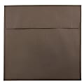 JAM Paper® Color Square Invitation Envelopes, 8 1/2" x 8 1/2", Gummed Seal, 100% Recycled, Chocolate Brown, Pack Of 25