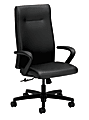 HON® Ignition™ Ergonomic Bonded Leather High-Back Chair, Black