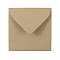 JAM Paper® Square Invitation Envelopes, 3 1/8" x 3 1/8", Gummed Seal, 100% Recycled, Brown Kraft Paper Bag, Pack Of 25