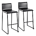 LumiSource Mara Bar Stools, Black, Set Of 2 Stools