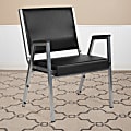Flash Furniture HERCULES Bariatric Medical Reception Arm Chair With Antimicrobial Protection, Black 1 thumbnail image