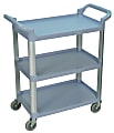 Luxor 3-Shelf Serving Cart, 36 3/4"H x 33 1/2"W x 16 3/4"D, Gray