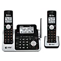 AT&T CL83201 DECT 6.0 Digital Dual-Handset Cordless Phone With Digital Answering System, Silver/Black