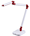 BLACK+DECKER® PureOptics™ Summit Flex™ Ultra Reach LED Clamp-On Desk Lamp, Adjustable, 29 1/2"H, Red/White 1 thumbnail image