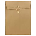 JAM Paper® Open-End 9" x 12" Manila Catalog Envelopes, Button & String Closure, 100% Recycled, Brown Kraft, Pack Of 25