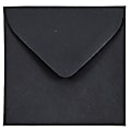 JAM Paper® Square Linen Envelopes, 3 1/8" x 3 1/8", Gummed Seal, 30% Recycled, Black, Pack Of 25