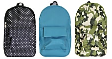 Inkology Mini Backpack Pencil Pouches, 1/2"H x 6"W x 7-1/2"D, Assorted Colors, Pack Of 12 Pouches
