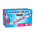 Paper Mate® Liquid Expresso® Porous Point Pens, 0.8 mm, Fine Point, Clear Barrel, Pink Ink, Pack Of 12 1 thumbnail image