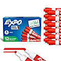 EXPO® Low-Odor Dry-Erase Markers, Chisel Point, Red, Pack Of 12