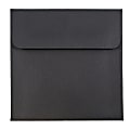 JAM Paper® Square Linen Envelopes, 5" x 5", Gummed Seal, 30% Recycled, Black, Pack Of 25 1 thumbnail image