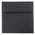 JAM Paper® Square Linen Envelopes, 5 1/2" x 5 1/2", Gummed Seal, 30% Recycled, Black, Pack Of 25