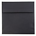 JAM Paper® Square Linen Envelopes, 5 1/2" x 5 1/2", Gummed Seal, 30% Recycled, Black, Pack Of 25 1 thumbnail image