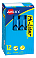 Avery® Hi-Liter® Desk-Style Highlighters, Fluorescent Blue, Box Of 12