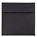 JAM Paper® Square Linen Envelopes, #6, Gummed Seal, 30% Recycled, Black, Pack Of 25