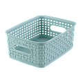 Realspace® Plastic Weave Bin, Small Size, Blue 1 thumbnail image
