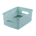 Realspace® Plastic Weave Bin, Small Size, Blue