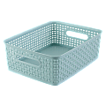 Realspace® Plastic Weave Bin, Medium Size, Blue 1 thumbnail image
