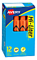 Avery® Hi-Liter® Desk-Style Highlighters, Fluorescent Orange, Box Of 12