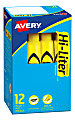 Avery® Hi-Liter® SmearSafe® Highlighters, Chisel Tip, Desk-Style, Yellow, Pack Of 12 Highlighters 1 thumbnail image