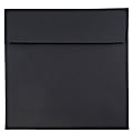 JAM Paper® Square Linen Envelopes, 9" x 9", Gummed Seal, 30% Recycled, Black, Pack Of 25