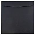 JAM Paper® Square Linen Envelopes, 9 1/2" x 9 1/2", Gummed Seal, 30% Recycled, Black, Pack Of 25