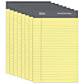 Office Depot® Brand Professional Perforated Pads, 5" x 8", Narrow Ruled, 50 Sheets Per Pad, Canary, Pack Of 8 Pads