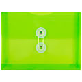 JAM Paper® Index Booklet Plastic Envelopes, 5 1/2" x 7 1/2", Button & String Closure, Lime Green, Pack Of 12 1 thumbnail image