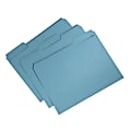 SKILCRAFT® Single-Ply Top File Folders, 100% Recycled, Blue, Box Of 100 (AbilityOne 7530-01-566-4131)