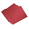 SKILCRAFT® Single-Ply Top File Folders, 100% Recycled, Red, Box Of 100 (AbilityOne 7530-01-566-4134)