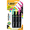 BIC® Brite Liner® 3-In-1 Highlighters, Chisel Tip, Assorted Colors, Pack Of 3