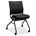 HON Perpetual Knit Back Nesting Chair - Fabric Black Seat - Fabric Black Back - Steel Black Frame - Four-legged Base - 26" Width x 26" Depth x 36" Height